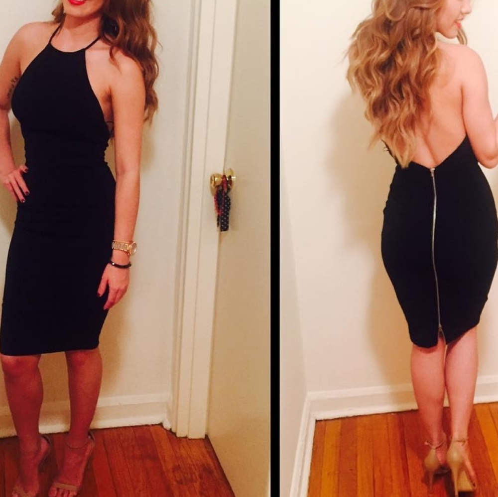 Black dress open back